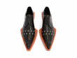 Floyd Black/Orange Leather Derby Shoes: Front