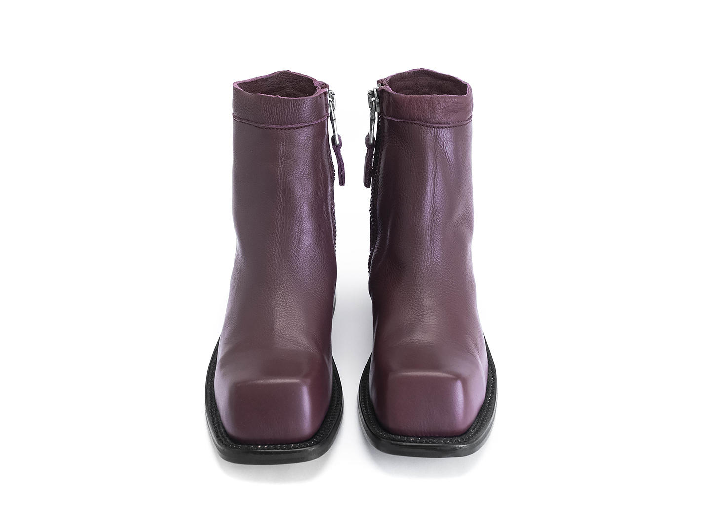 Fonda Purple Square toe ankle boot: Front