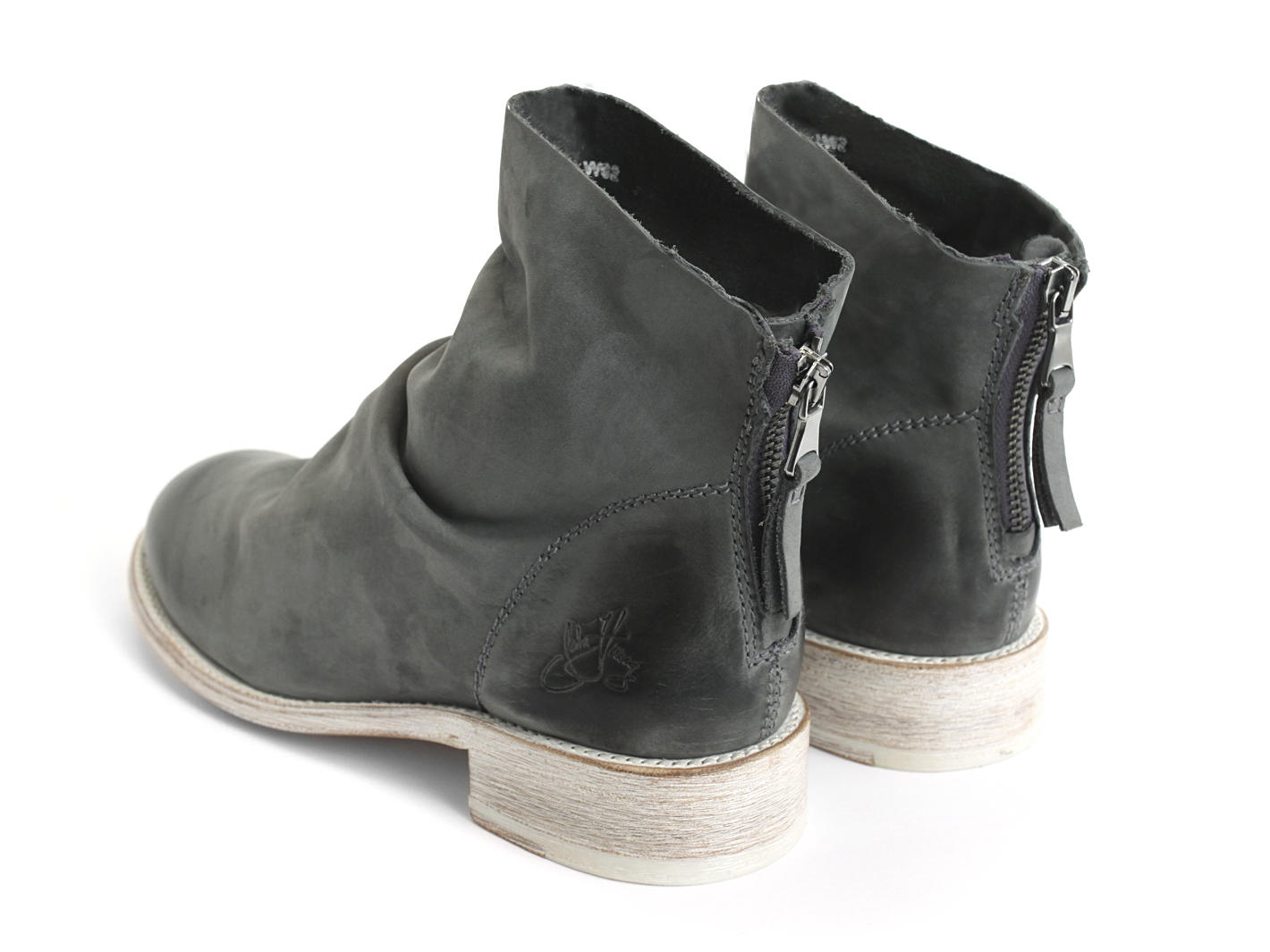 Foster Gris Slouchy flat ankle boot: Back