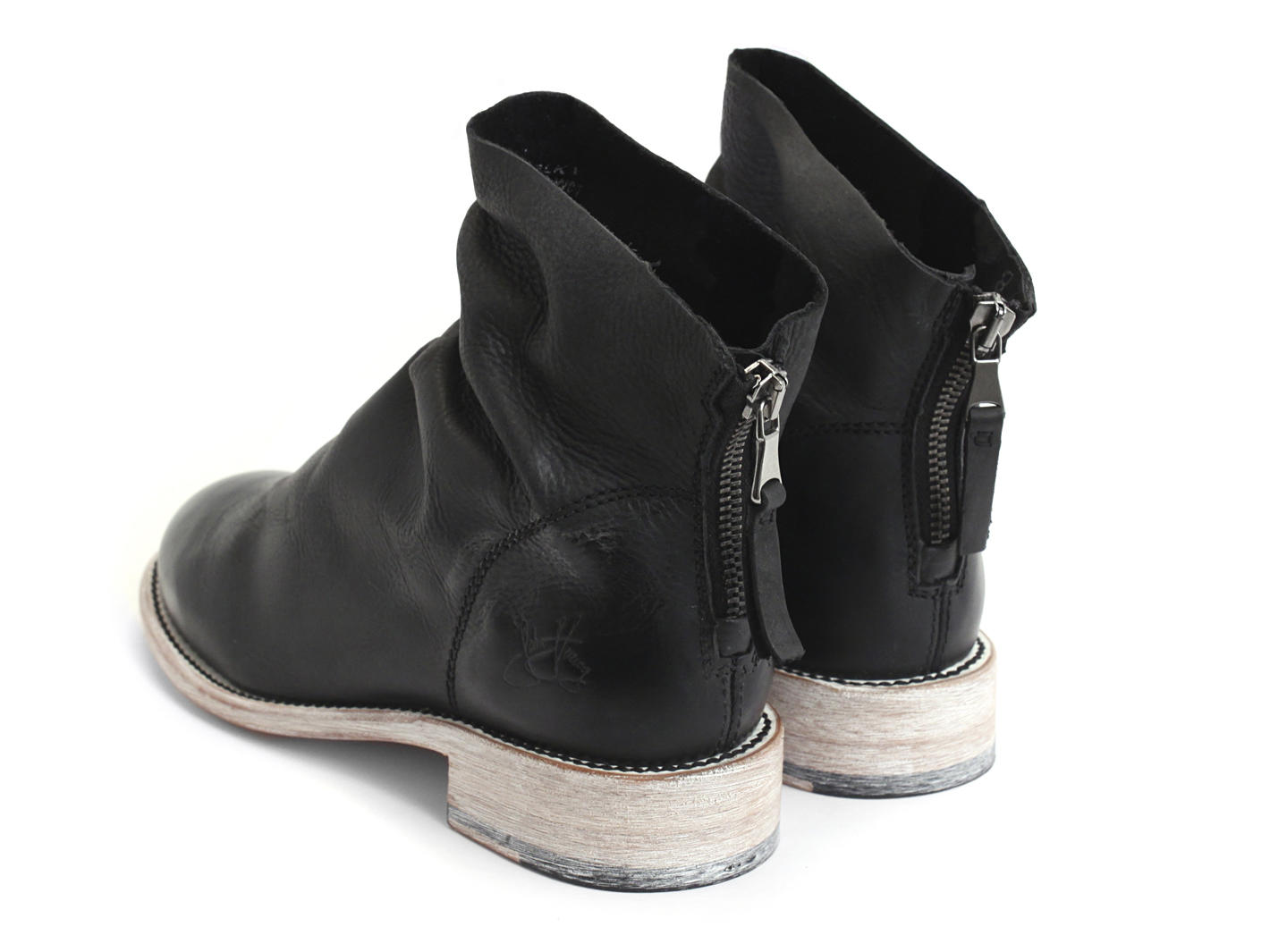Foster Noir Slouchy flat ankle boot: Back
