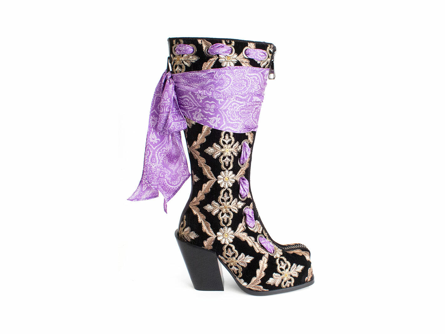 Foxey Lady Noir Fluevog x Jimi Hendrix: Profile outside