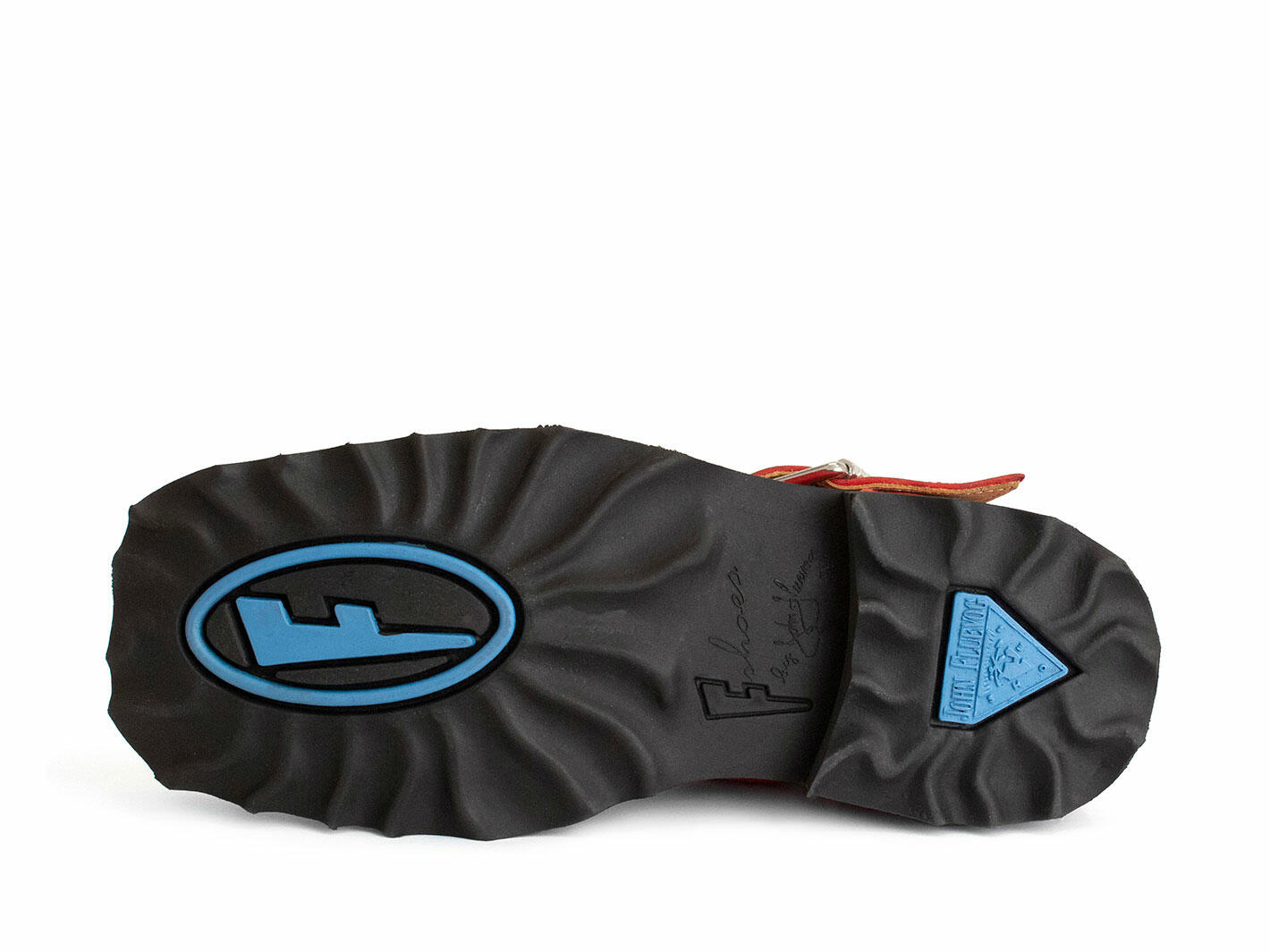 Foyt Red Slip-On Buckle Shoes: Sole
