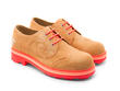 Gibson Swirl Orange Lace-Up Derby Shoes: Quarter view