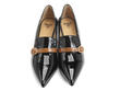 Gigi Noir floral Mocassin verni pointu: Front