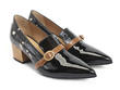Gigi Noir floral Mocassin verni pointu: Quarter view