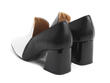 Gilda Black & White Vintage inspired loafer heel: Back