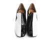 Gilda Black & White Vintage inspired loafer heel: Front