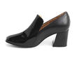Gilda Black & White Vintage inspired loafer heel: Profile inside