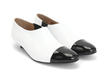 Gladice Noir & blanc Slip-On Leather Kitten Heel: Quarter view