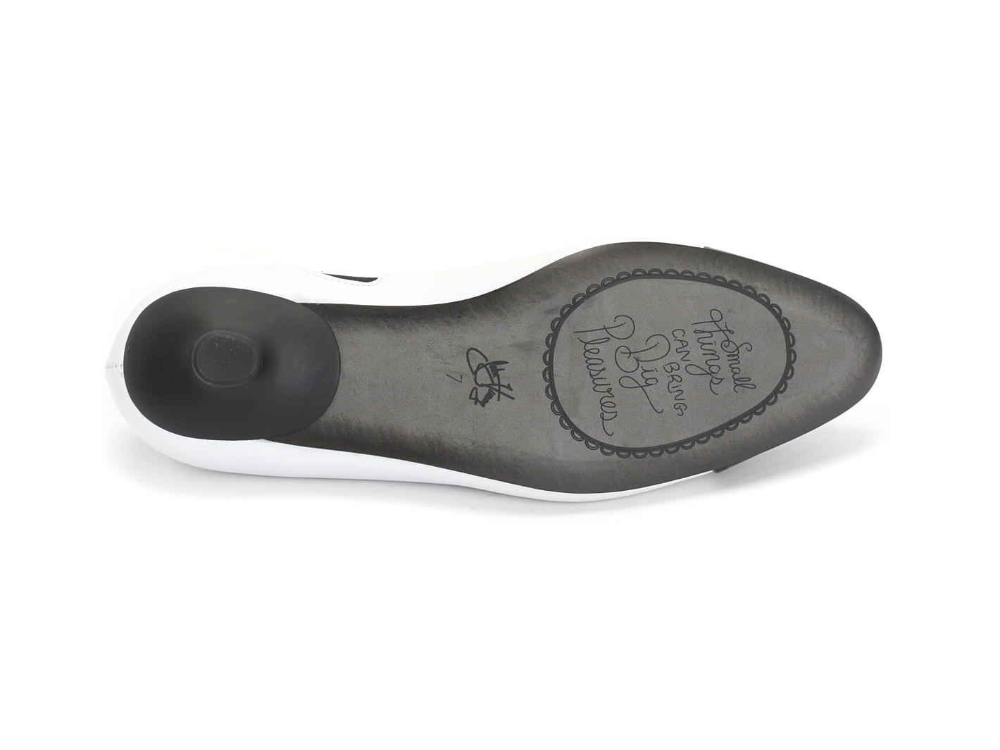 Gladice Noir & blanc Slip-On Leather Kitten Heel: Sole