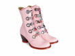 Gladstone Rose clair Botte mi-mollet à lacets: Quarter view