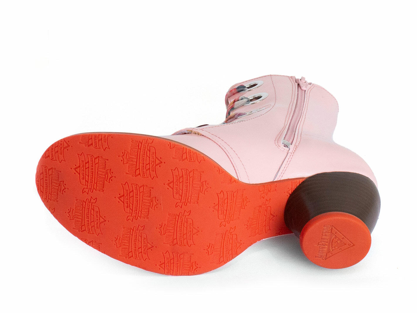 Gladstone Rose clair Botte mi-mollet à lacets: Sole