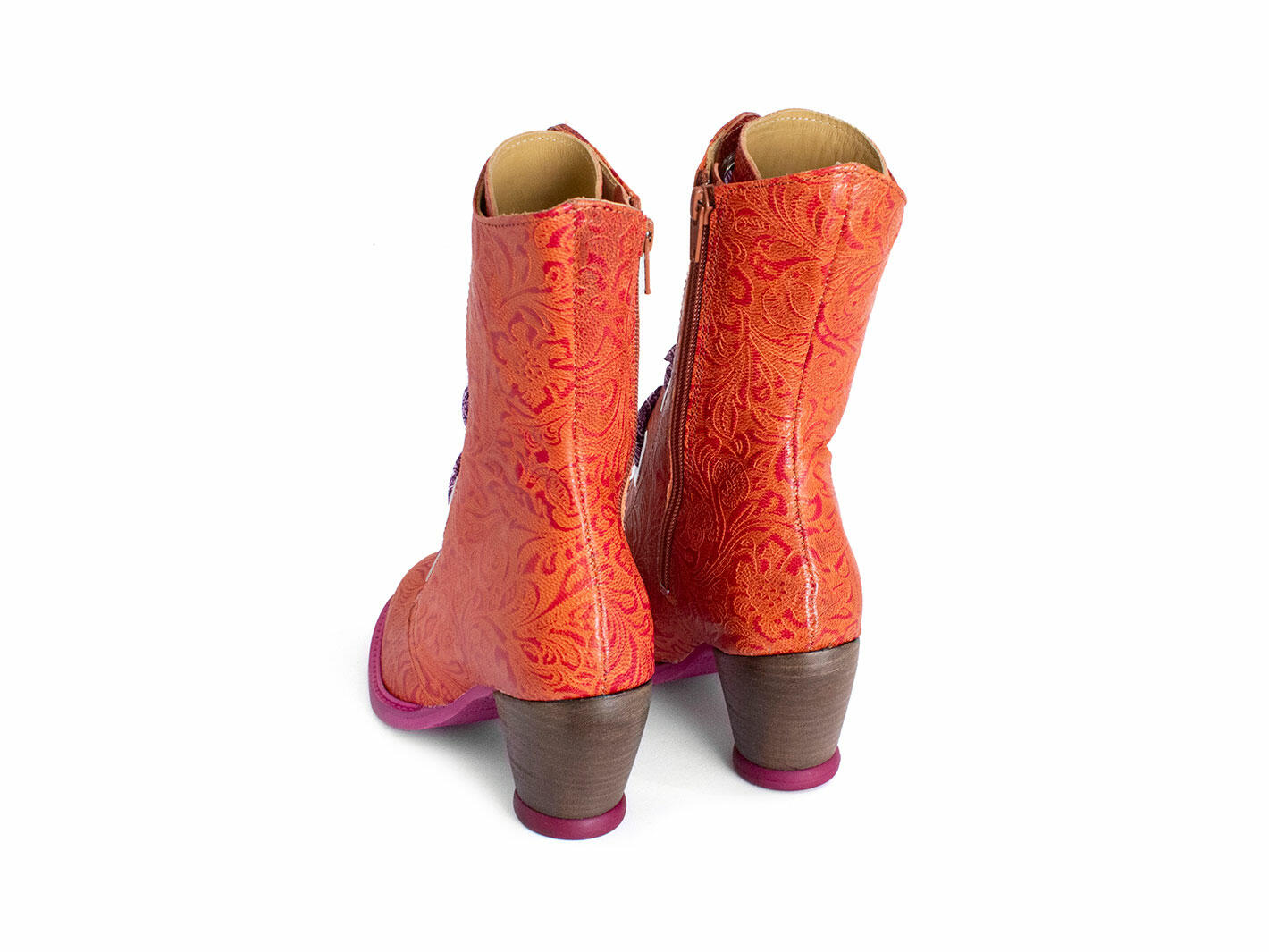 Gladstone Rust Mid-Calf Lace-Up Boots: Back