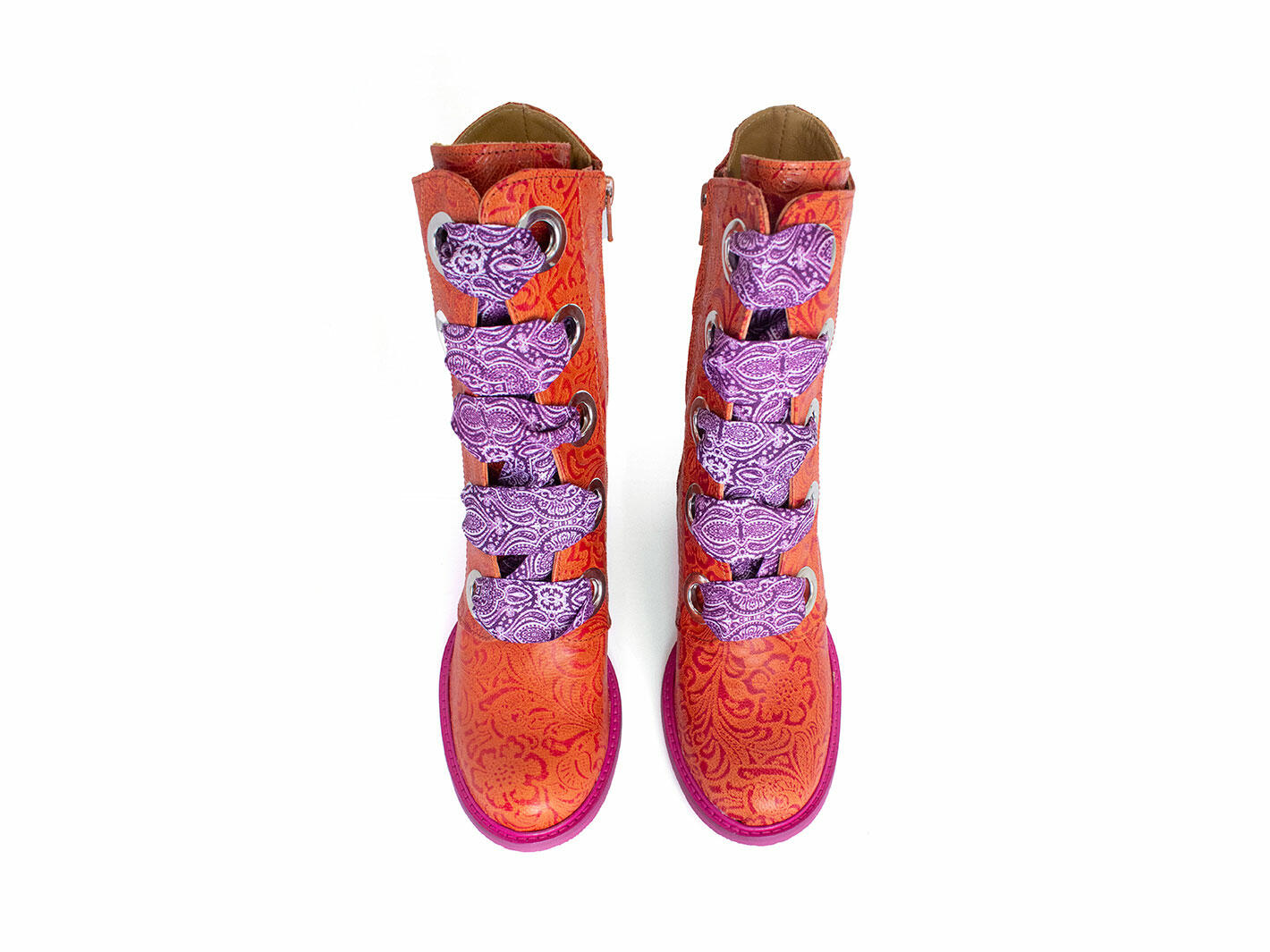 Gladstone Rust Mid-Calf Lace-Up Boots: Front