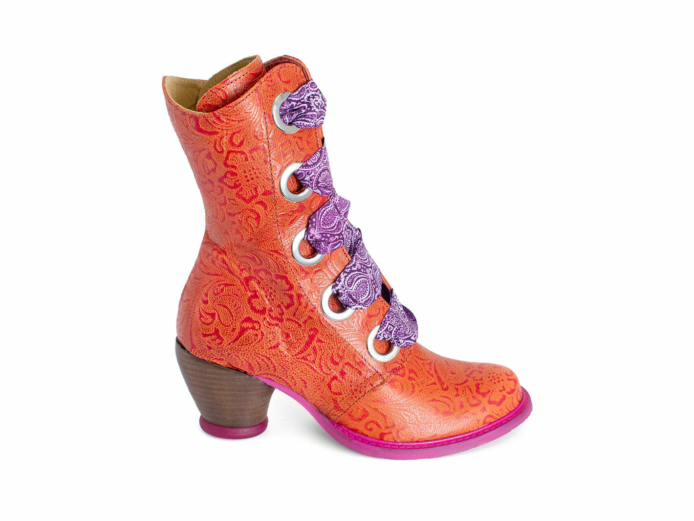 Gladstone Rust Mid-Calf Lace-Up Boots: Profile outside