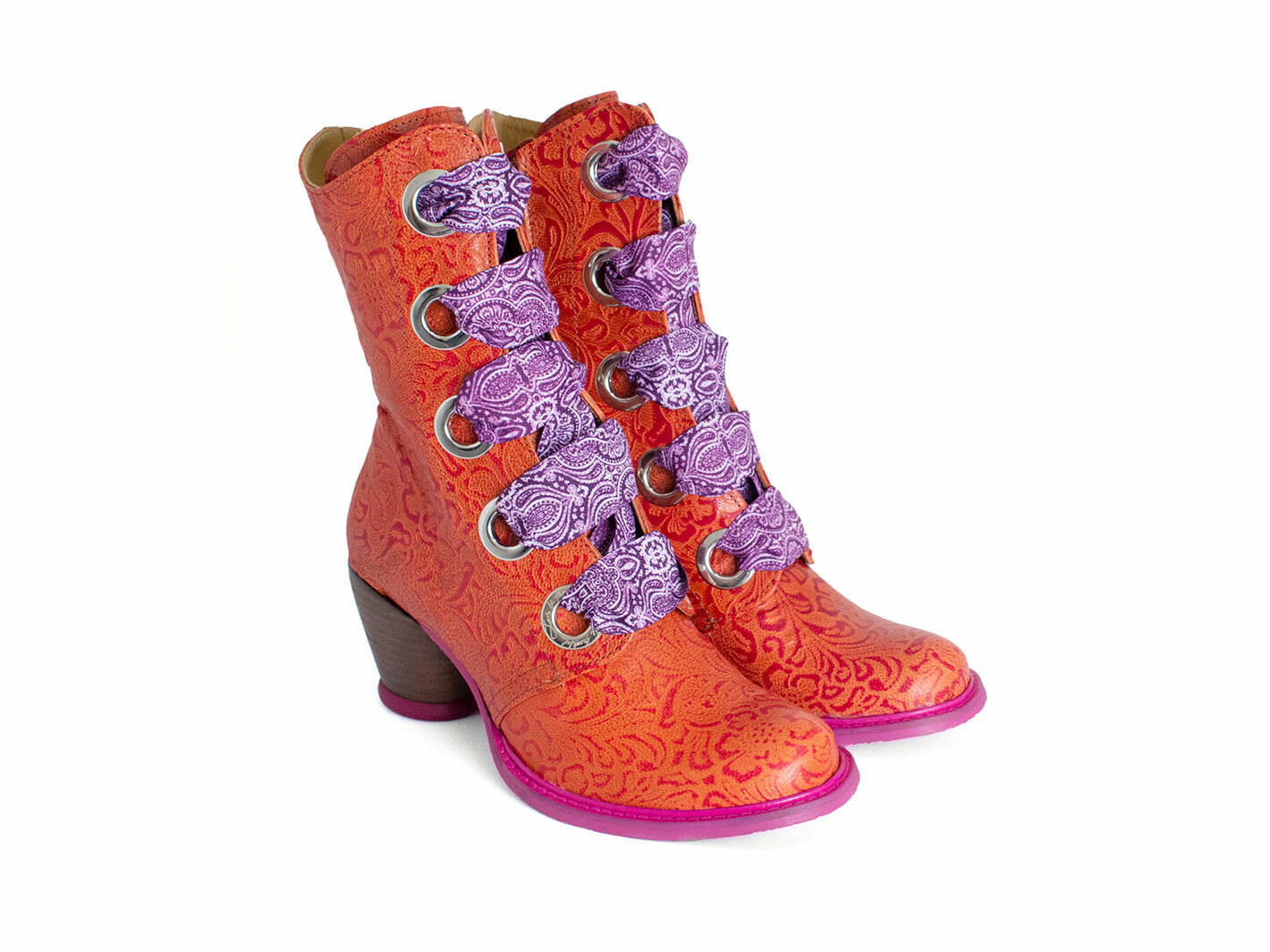 Gladstone Rust Mid-Calf Lace-Up Boots: Quarter view