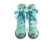Gladstone Teal Mid-Calf Lace-Up Boots: Front