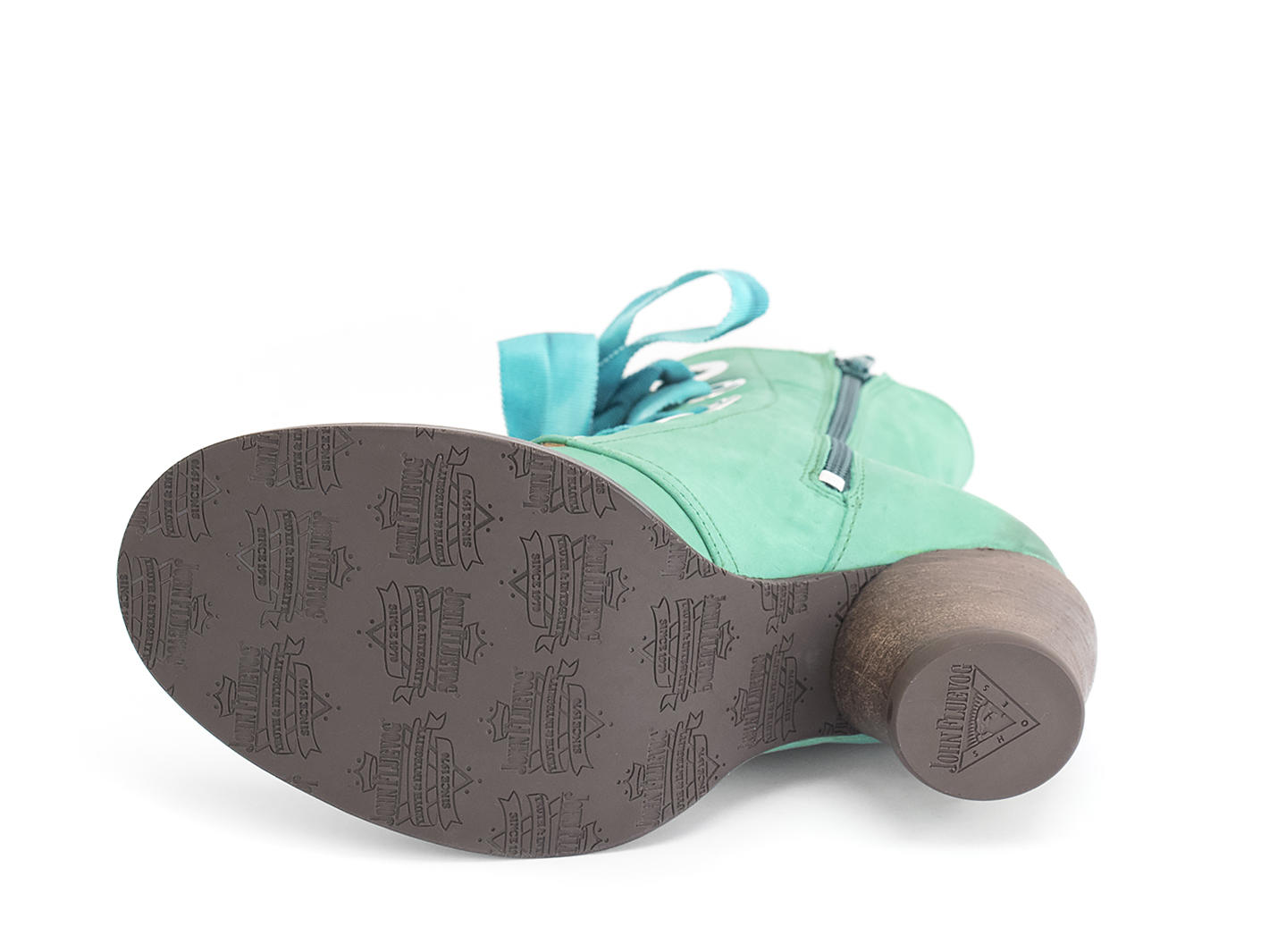 Gladstone Teal Mid-Calf Lace-Up Boots: Sole