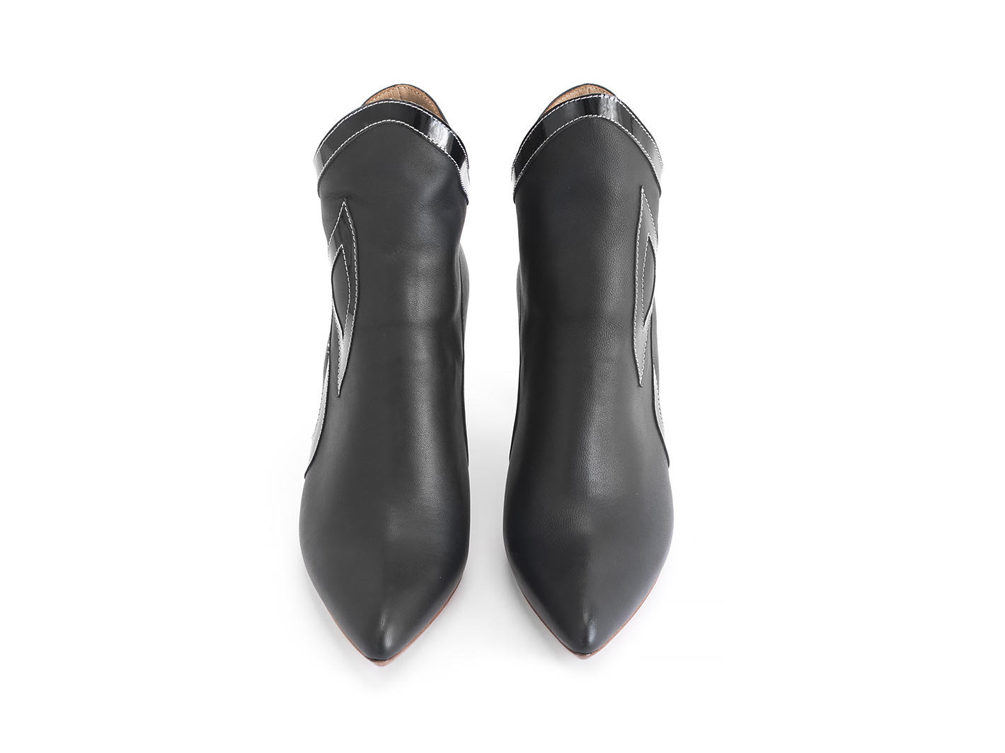 Gogo Black Ankle boot with trim: Front