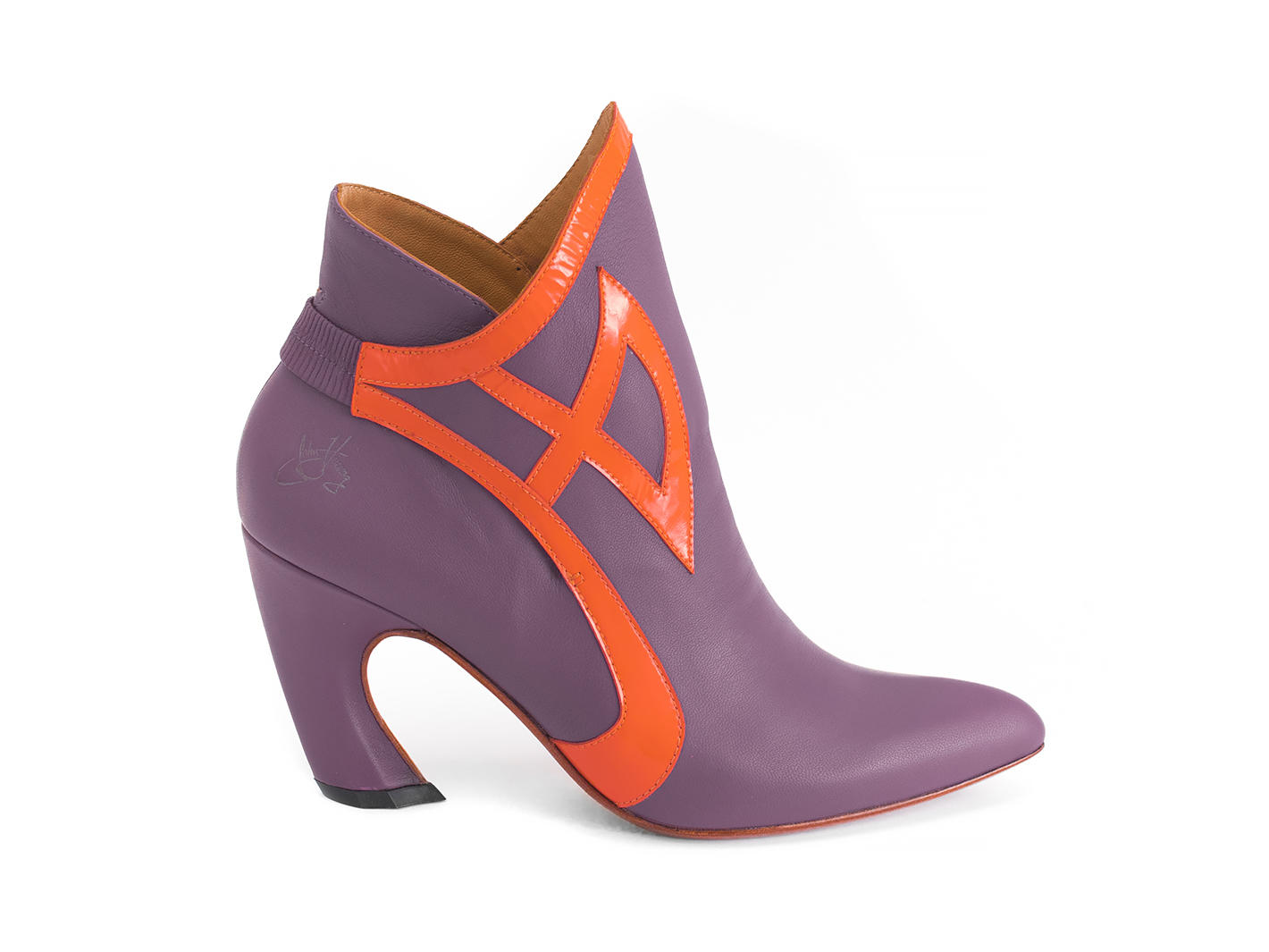 Gogo Purple Ankle boot with trim: Profile outside