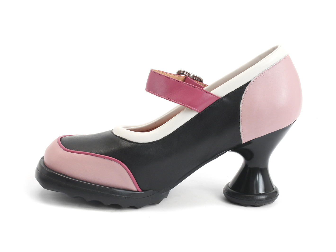 Gorgeous Black & Pink Mary Jane Heels