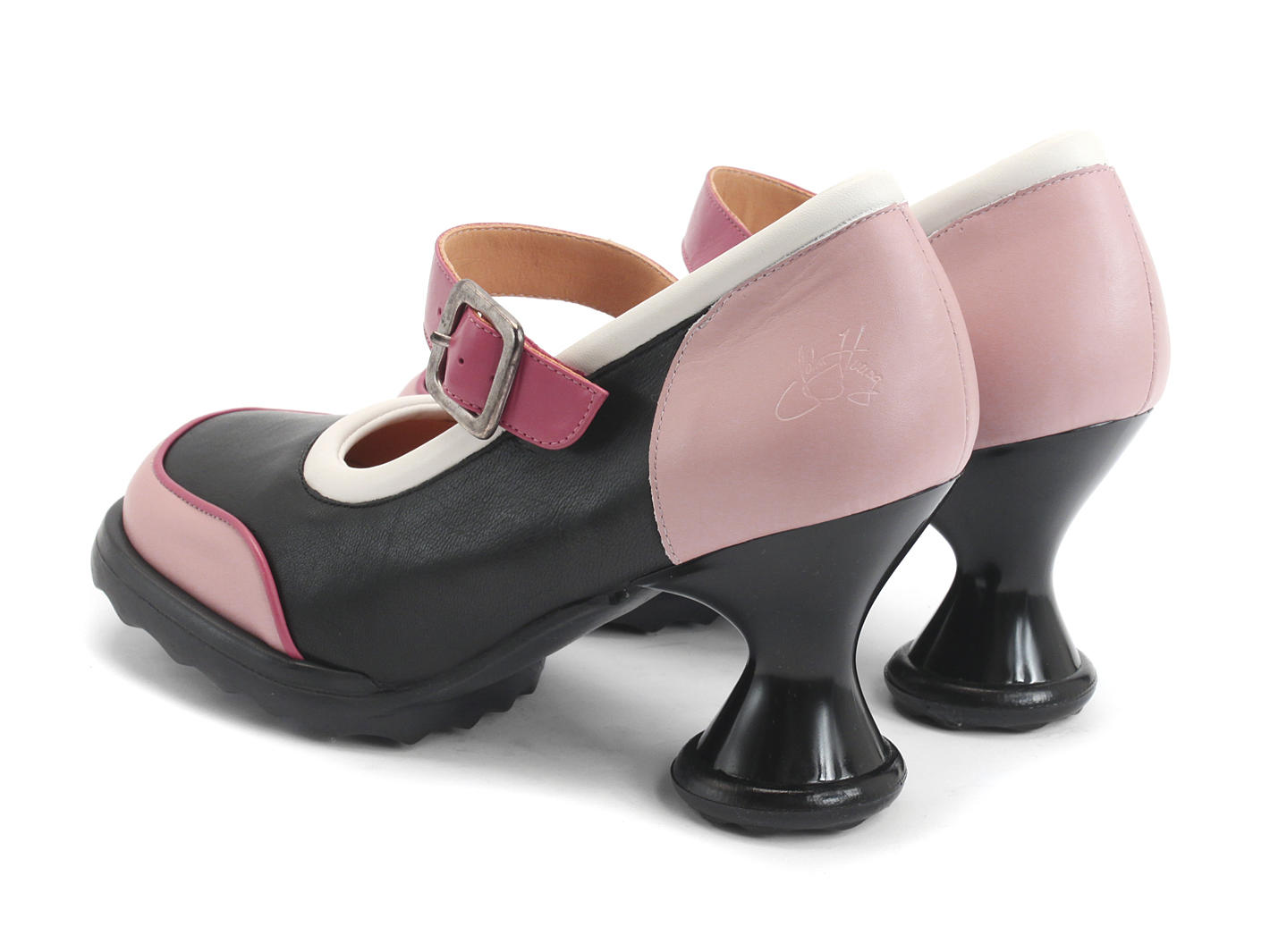 Gorgeous Black & Pink Mary Jane Heels