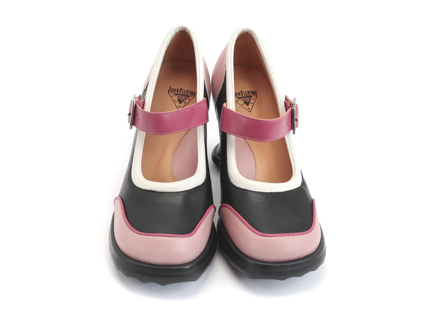 Gorgeous Black & Pink Mary Jane Heels