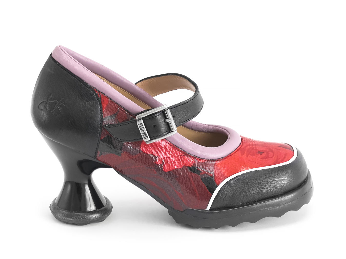 Gorgeous Floral Mary Jane Heels: Profile outside