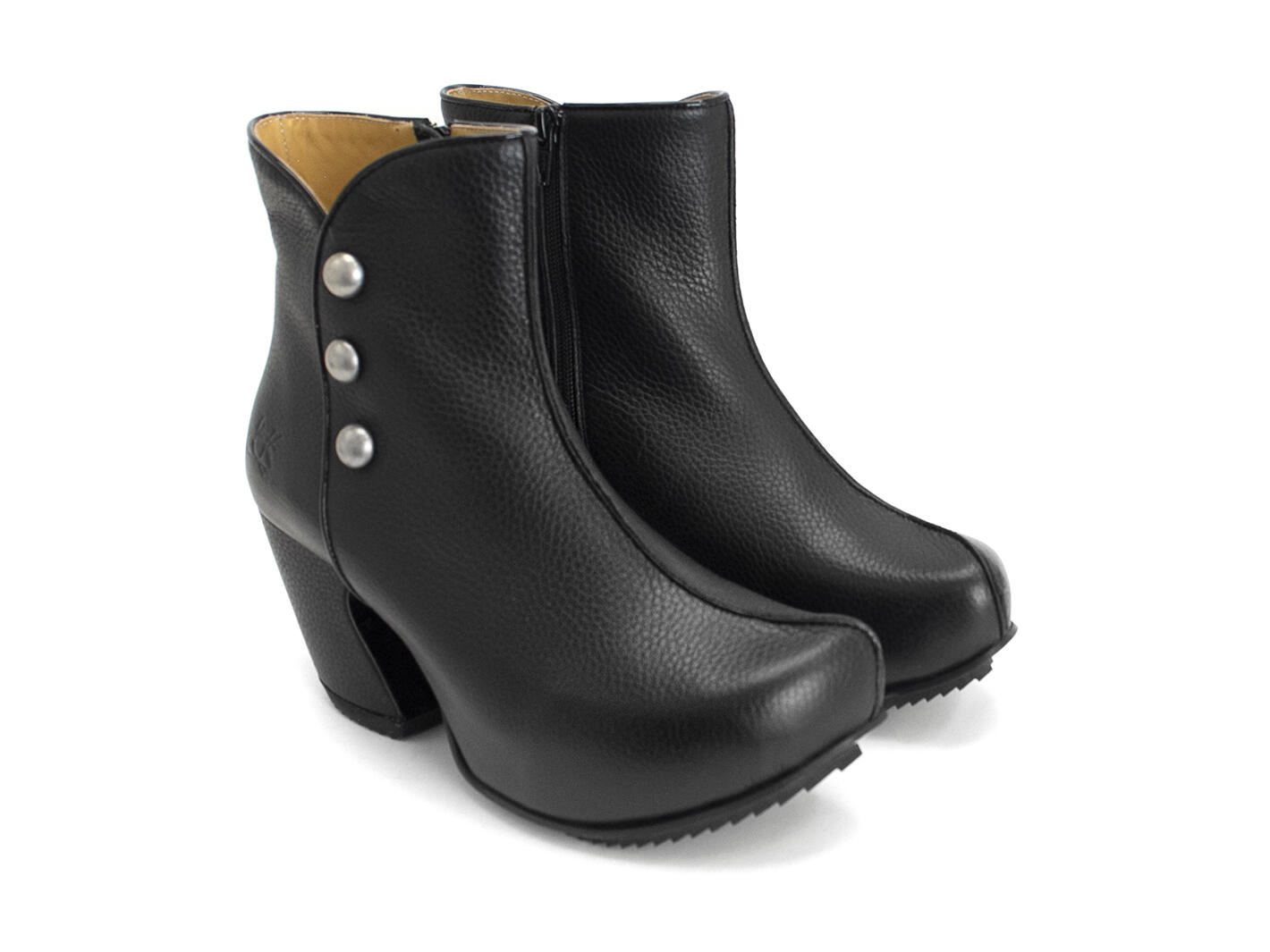 GPS Black Platform Ankle Boots: Quarter view