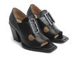 Grand City Black Open toed block heel: Quarter view