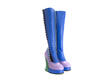 Grand National Boot Blue/Purple Botte haute à talon plateforme: Quarter view