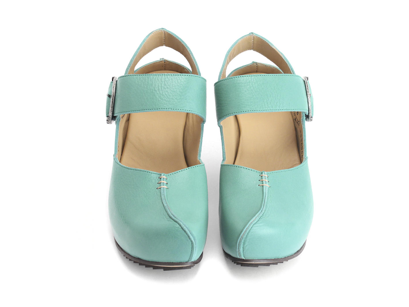 Guide Turquoise Platform Mary Jane Heels: Front