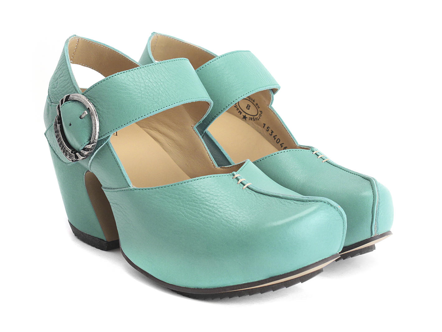 Guide Turquoise Platform Mary Jane Heels: Quarter view