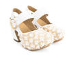 Guide White/Raffia Platform Mary Jane Heels: Quarter view