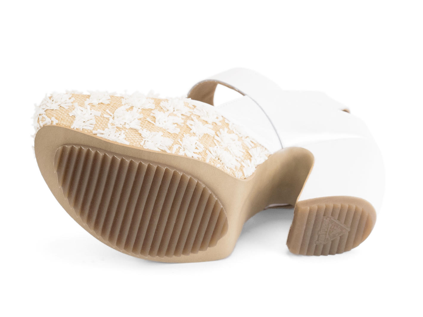 Guide White/Raffia Platform Mary Jane Heels: Sole
