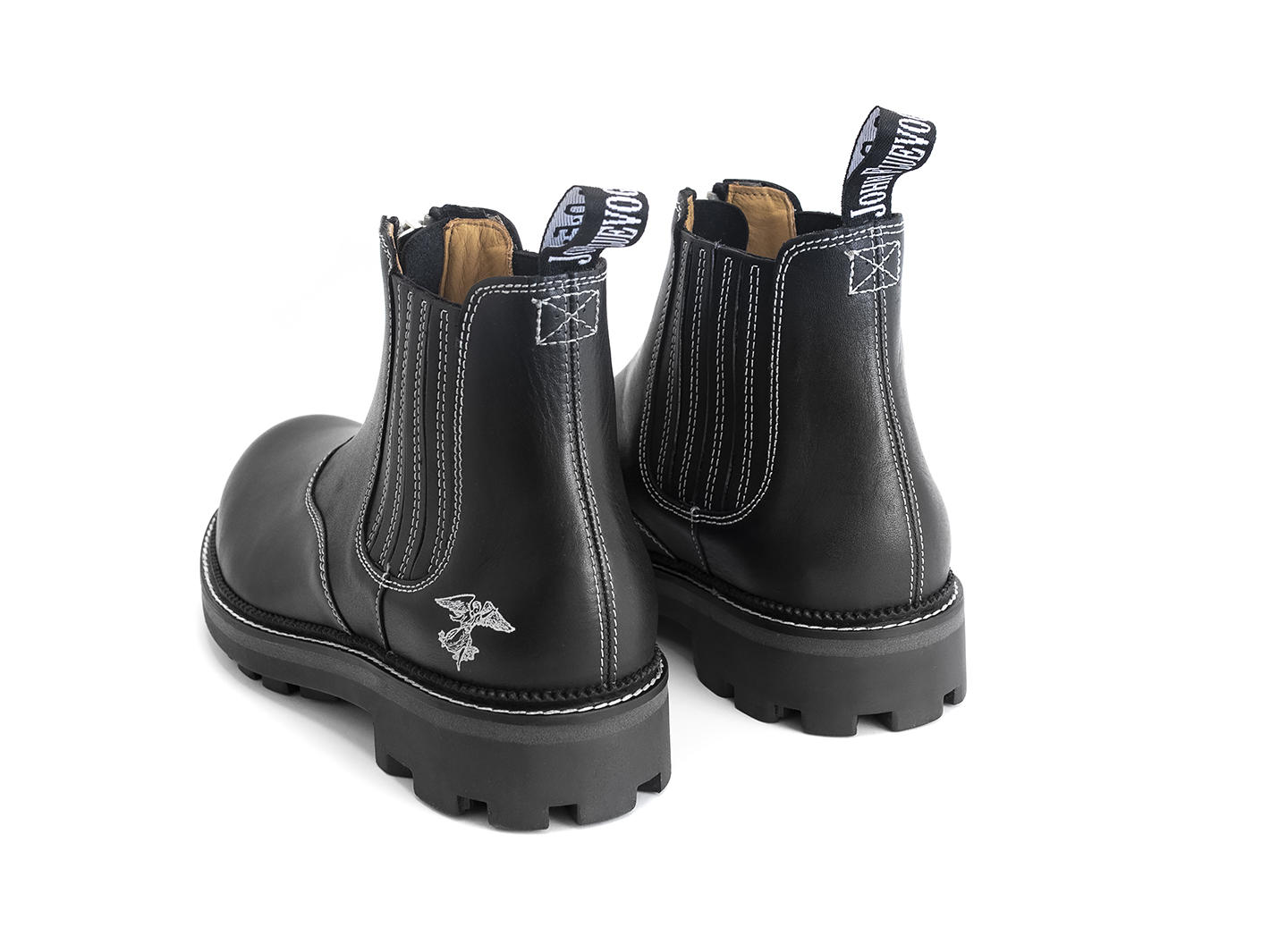 Guy Black Chelsea boot with zip: Back