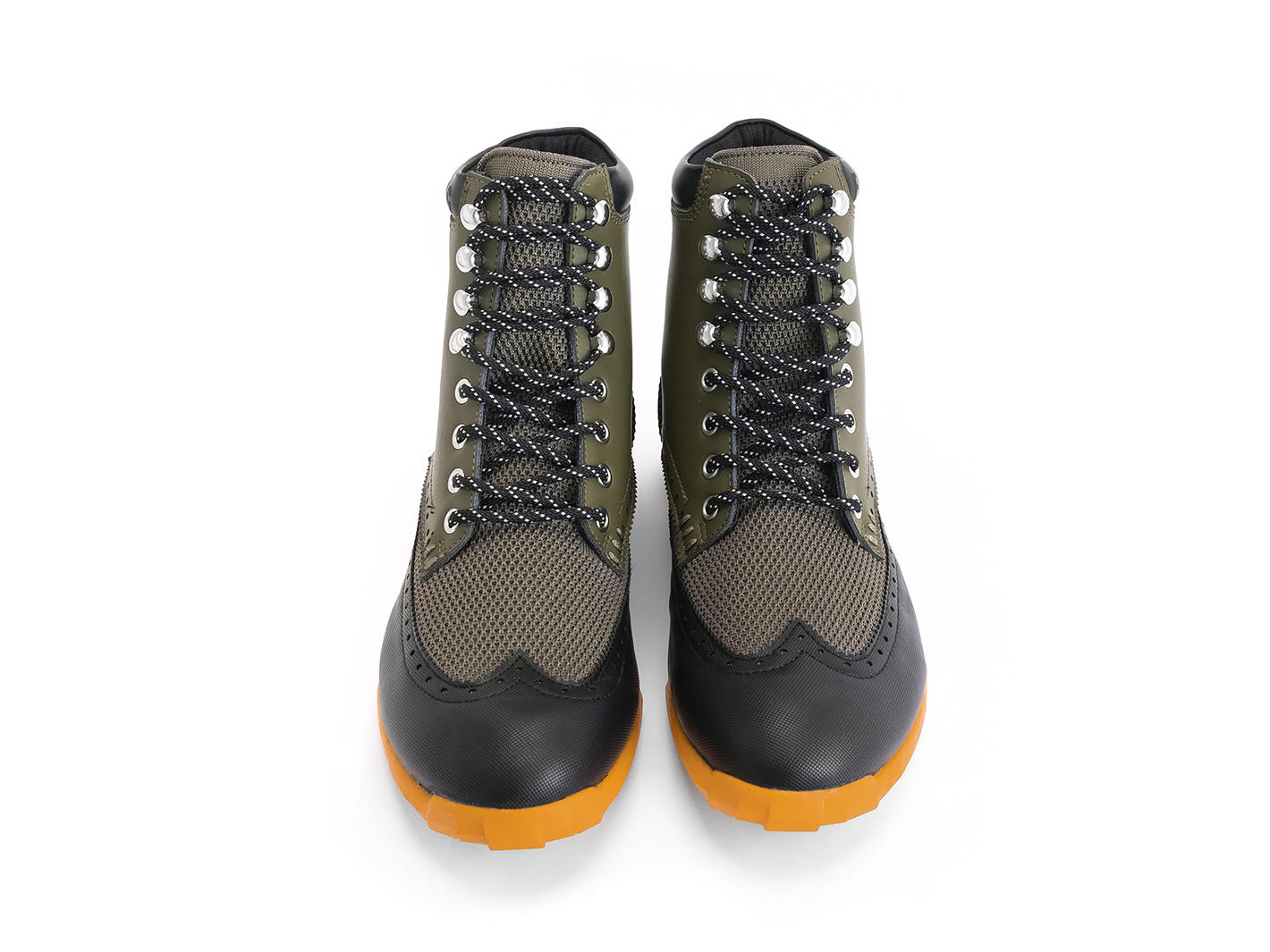 Halos Army Green Vegan Lace-Up Boots: Front