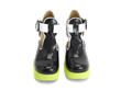 Hana Banana Split Black/White Platform t-strap heel: Front