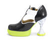Hana Banana Split Black/White Platform t-strap heel: Profile inside