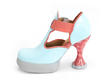 Hana Banana Split Blue/Pink Platform t-strap heel: Profile inside