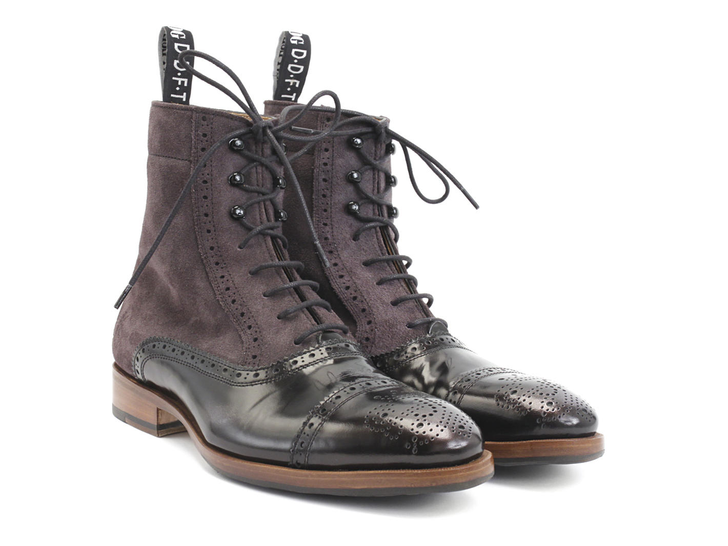 Hartford : Hommes Violet Flat Brogued Dress Boot: Quarter view