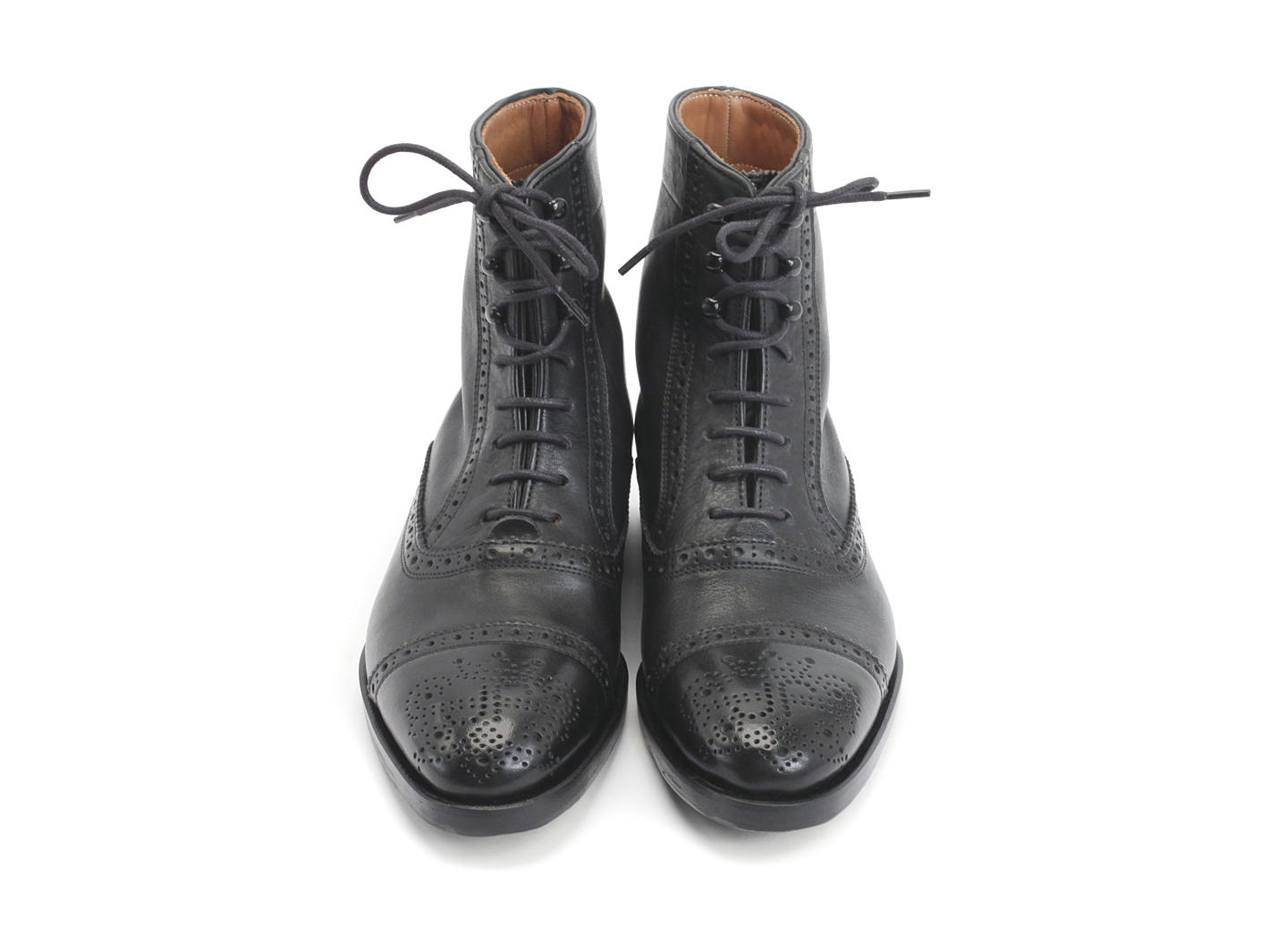 Hartford: Womens - Black | Flat Brogued Dress Boot | Fluevog Shoes