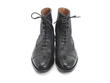 Hartford: Womens Black Flat Brogued Dress Boot: Front
