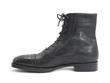 Hartford: Womens Black Flat Brogued Dress Boot: Profile inside
