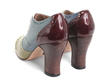 Heal Blue, Green & Burgundy Brogued Lace-up Heel: Back