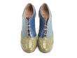 Heal Blue, Green & Burgundy Brogued Lace-up Heel: Front