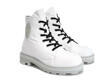 Hess White Vegan Lace-Up Angel Boots: Quarter view