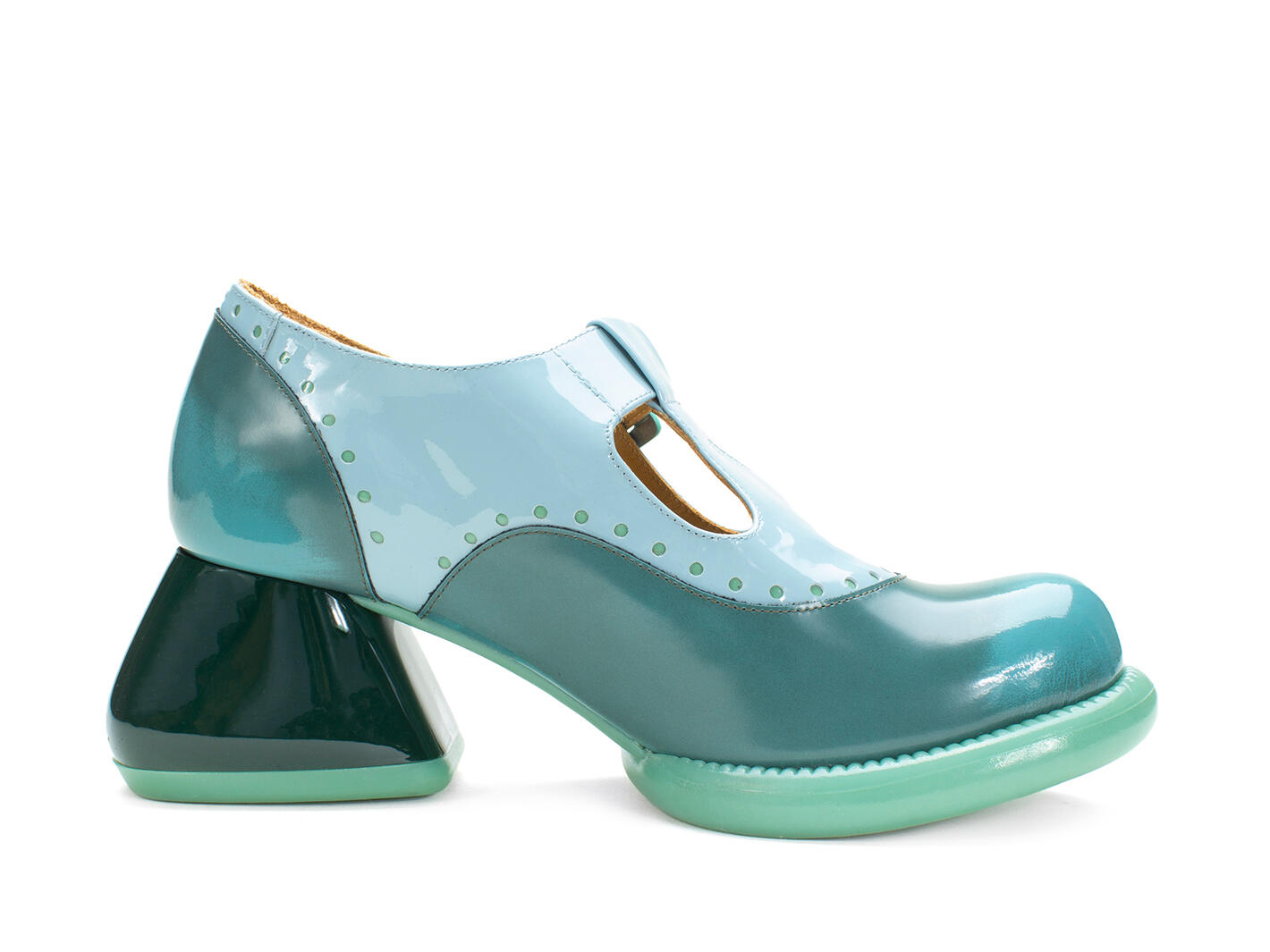 Hockney Turquoise Talon salomé en cuir: Profile inside