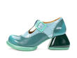 Hockney Turquoise Talon salomé en cuir: Profile outside