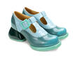 Hockney Turquoise Talon salomé en cuir: Quarter view